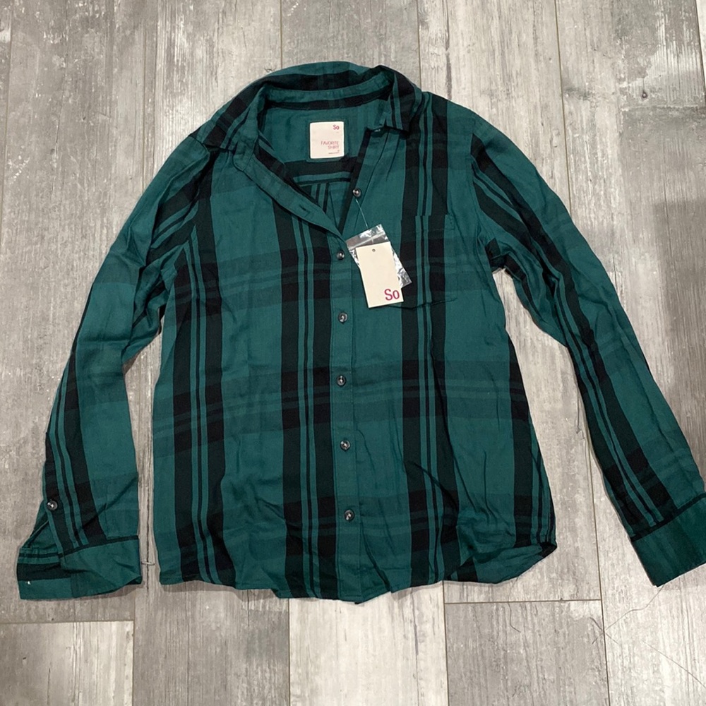 NWT Sonoma Multicolor Plaid Favorite Long Sleeve Button Up Shirt, Size Small